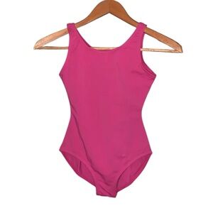 Capezio pink girl medium tank leotard nwt dance gym gymnastics ballet athletic